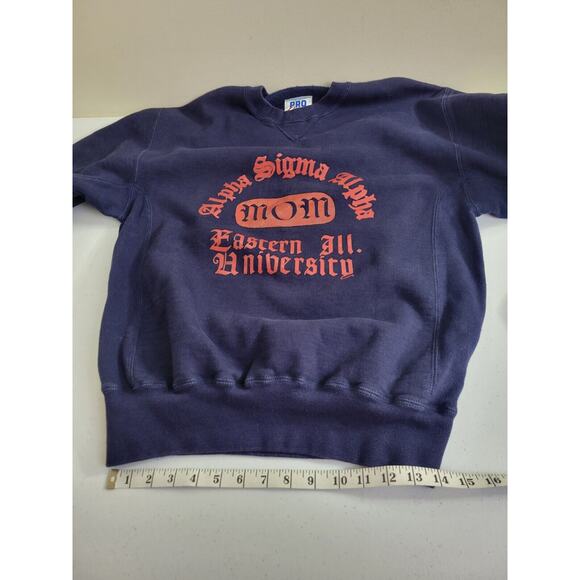 Eastern Il University Alpha Sigma Navy Blue Pullover Sweatshirt Womens Medium - Picture 9 of 11